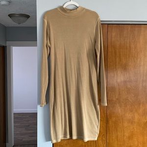 Cozy Cute Sweater Dress | Old Navy Midi Dress Tan